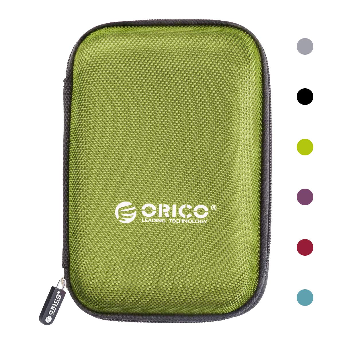 Photo 1 of ORICO Hard Drive Case 2.5 inch External Drive Storage Carrying Bag Waterproof Shockproof with Inner Size 5.5x3.5x1.0inch for Organizing HDD and Electronic Accessories, Green(PHD-25)