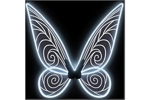 quescu Light up Fairy Wings for Adults,Electroluminescent Wire LED Butterfly Wings for Girls Women,Halloween Costume Dress Up