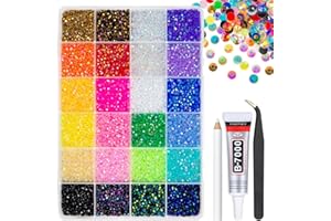 qiipii 24 Color 13800pcs 3mm Jelly Resin Rhinestones for Bedazzling Crafting Flatback Stones Colorful AB Gems Diamonds for Nails Eyes Face Makeup Tumblers Bottles DIY Crafts Clothes Shoes Phones