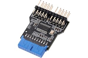 MZHOU USB 3.0 9PIN to USB2.0 9PIN Front Panel Socket Adapter Card,USB 3.0 Motherboard 19PIN to Dual 9-PIN Interface Expansion