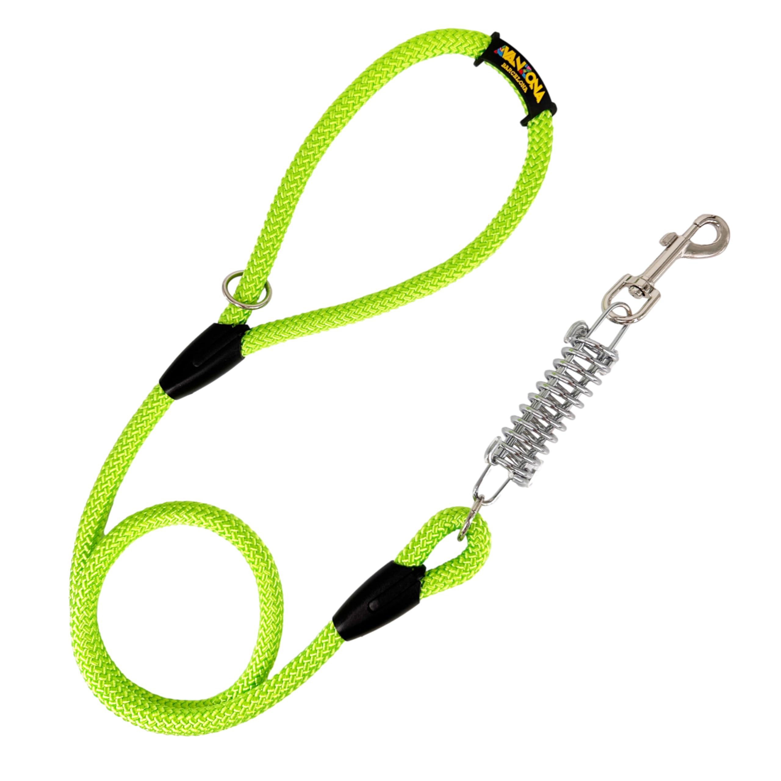 Dog Lead, Shock Absorber, Anti Pull, for Medium and Large Dogs, Made in Spain. 120cm. Green Fluor
