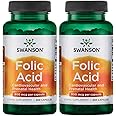 Complément Alimentaire Acide Folique Swanson 800mcg - Boîte De 250 Capsules - Soutien Santé, Vitamines B9, Unisexe