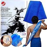 Samurai Cleanz, Resistant Exfoliating Washcloth for All Skin Types, Exfoliating Shower Towel, Premium Japanese washcloth, Deep Cleanse for Body Face, Quick Drying, Extra Long Design - Made in Japan