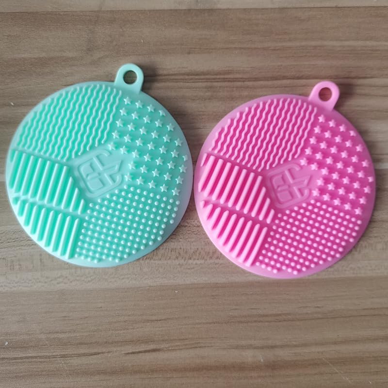 MR LION Silicone Makeup Brush Cleaning Pad Mat Green Pink Suction Cup