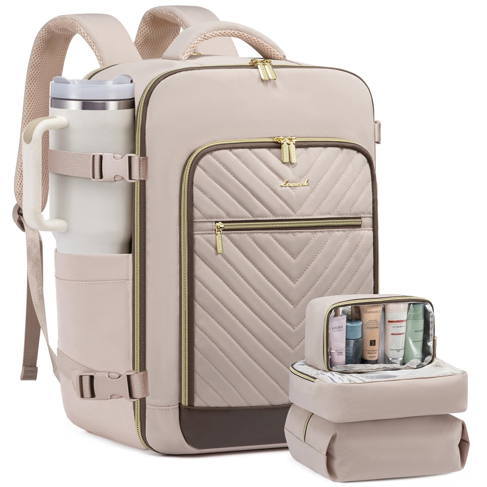 Photo 1 of LOVEVOOK Travel Backpack For Women,40L Carry On Backpack Flight Approved,TSA Personal Item Travel Bag Fits 17 Inch Laptop,Business Weekender Overnight Daypack with 3 Packing Cubes