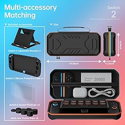 Hosanwell Switch 2 Case 13 in 1 Accessories Set for