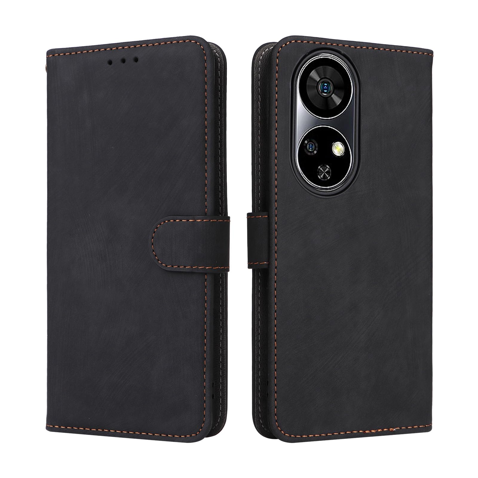 COMAKU Case for Ulefone Note 17 Pro, flip phone sase with RFID blockage, magnetic closed, shock proof mobile -Black