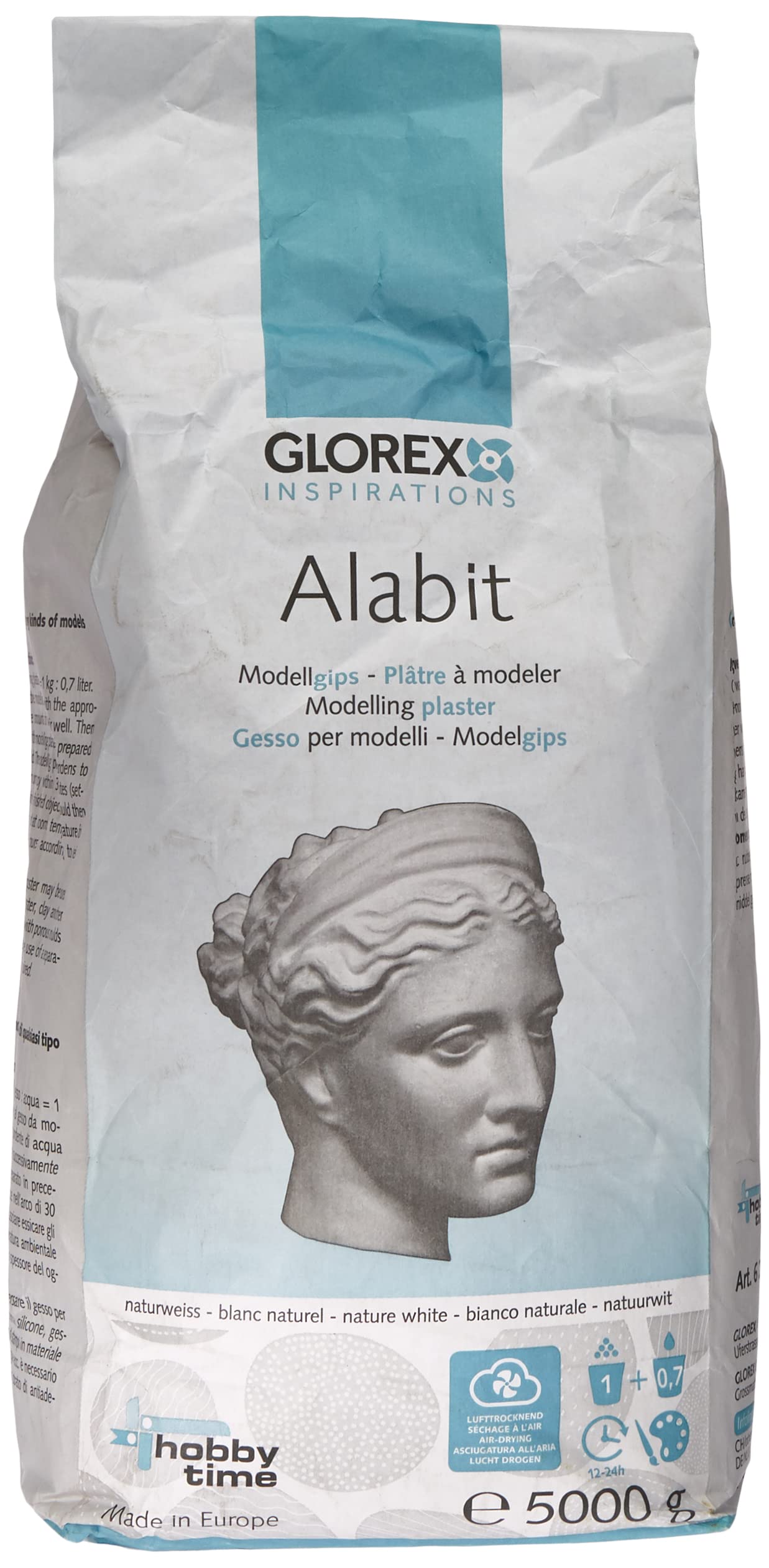 Glorex 6 2608 430 – Alabit Casting 5000 g Silk Clay, white