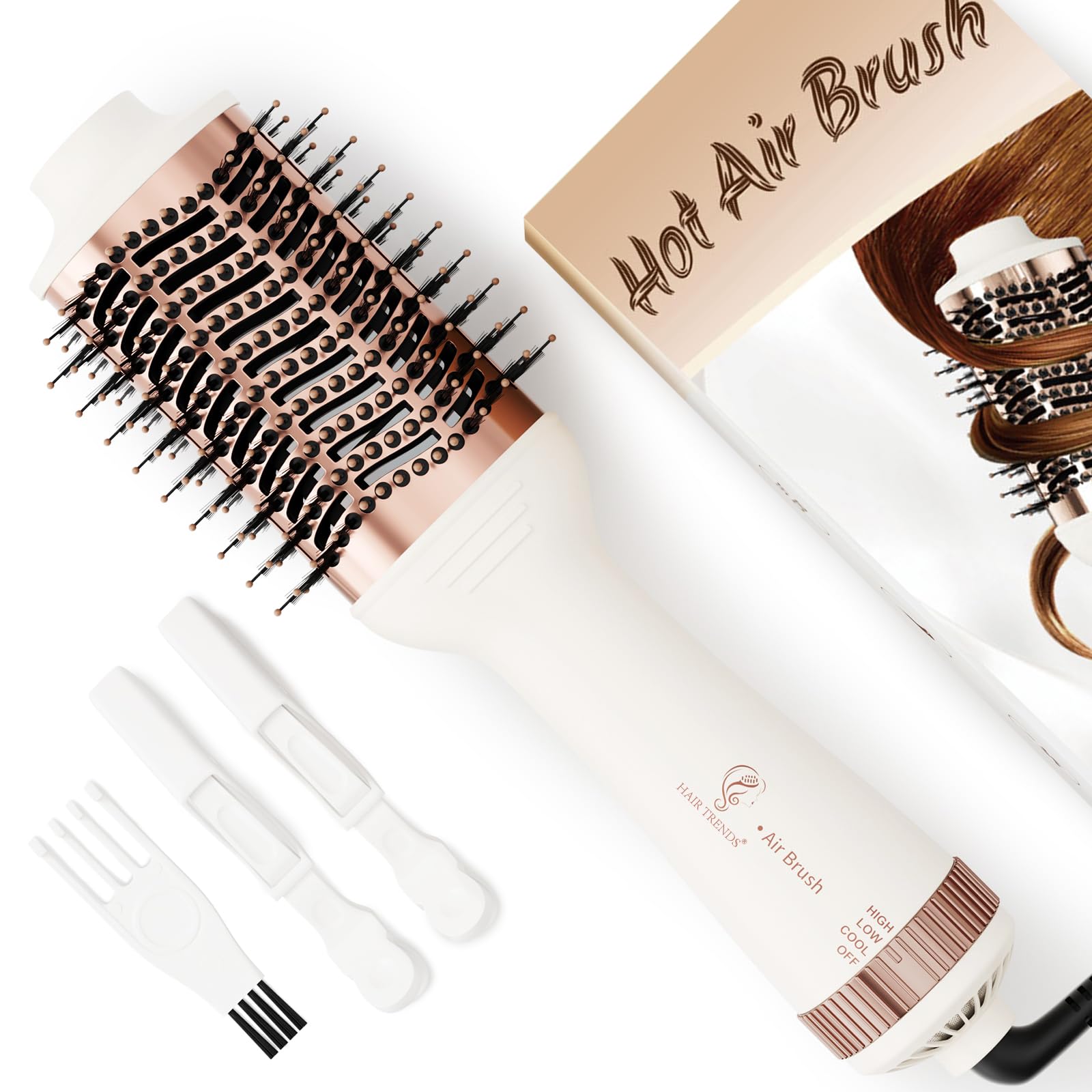 Photo 1 of 1200W Big Size Professional Hair Dryer Brush Blow Dryer Brush in One, 110v-220v Hot Air Straightener Brush for Smooth Frizz-Free Blowout, Fast Dry & Style