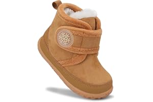 Scurtain Toddler Slippers Girl Boy House Shoes Fuzzy Hard Bottom Winter Boots Baby Cozy Walking Sock Shoes