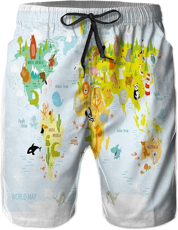 Hombres Verano Secado rápido Pantalones Cortos Playa Animales Planta