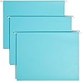Smead Standard Hanging File Folders, 25 Count, Aqua Blue, 1/5-Cut Adjustable Tabs, Letter Size (64058)