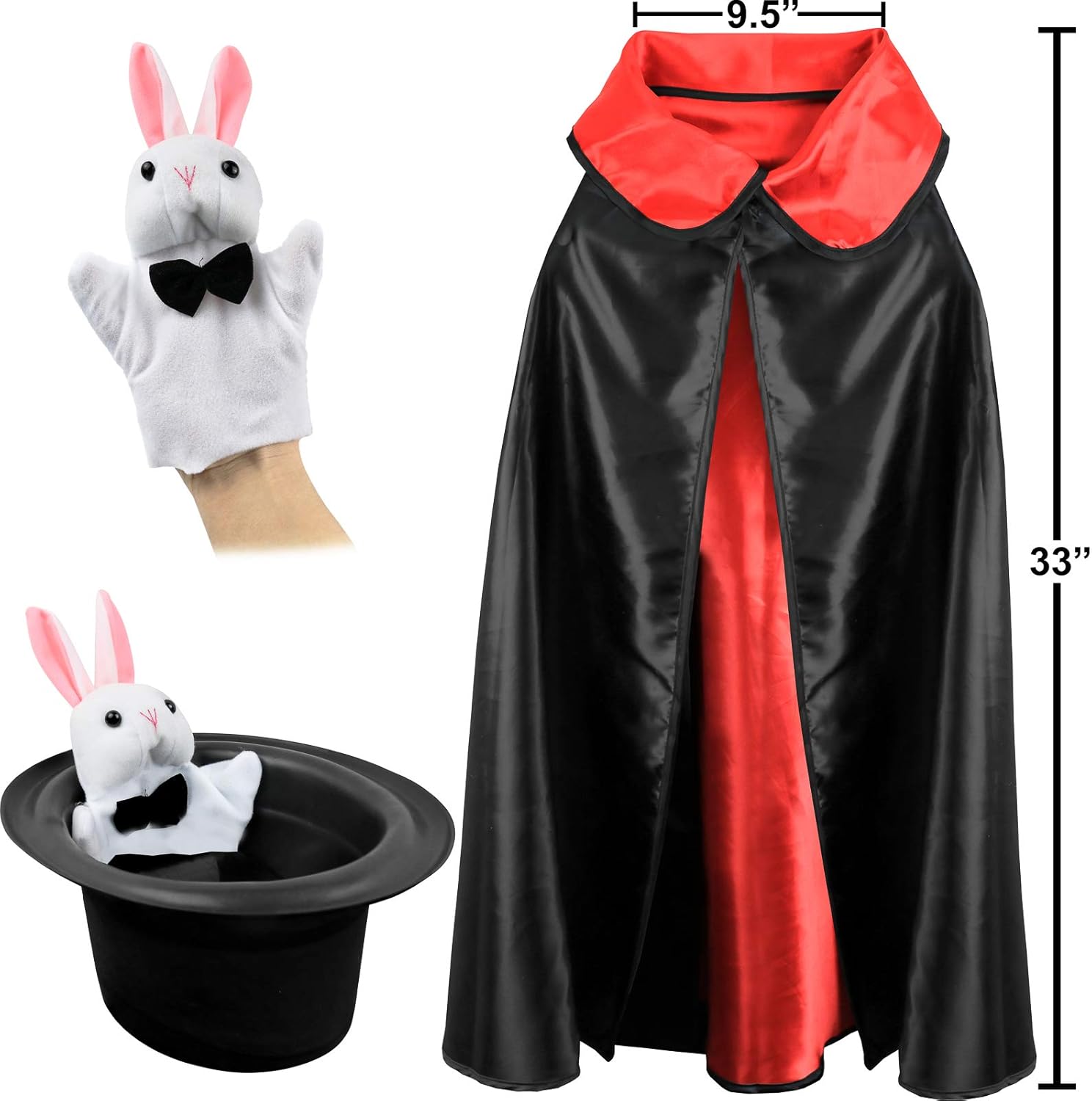 Click N' Play Magician Pretend Play Dress Up Set with Accessories, Hat & Rabbit Magic Tricks: Toys & Games