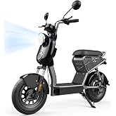 Electric Scooter with Seat for Adults, 56-62 Miles,1200W/3000W Motor | Electric Scooter with 14-15" Vacuum Pneumatic Tires, Dual Suspension, 2 NFC Keys, 5.3-6" Light, Basket Scooter for Commuter