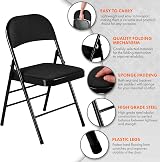 Nyxi Set of 2 Folding Chairs Padded Seat Metal Frame 135kg Black view 3