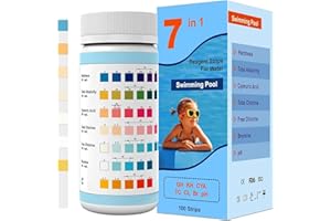 AKSBTEC 7IN1 Pool Test Strips,50 Strips Accurate&Easy Water Chemical Testing Strip for Pool,Spa&Hot Tub, Quick Pool Test Kit for Hardness,Total Alkalinity,Cyanuric Acid,Total Chlorine (Pool Test Strips)