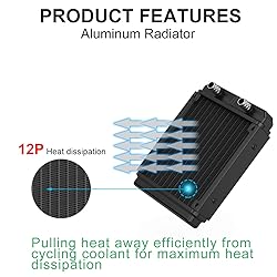 Clyxgs Water Cooling Radiator, 12 Pipe Aluminum