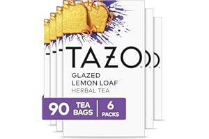 TAZO Dessert Delights Glazed Lemon Loaf Herbal Tea Bags, Aromatic Blend, Caffeine-Free, 90 Total Tea Bags (15ct - Pack of 6)