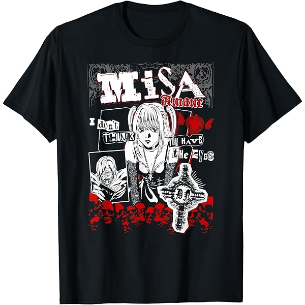 Amazon.com: Death Note Misa with Bright Pink Logo Anime T-Shirt