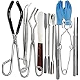 A2Z Essential Lab Tools Starter Pack - Crucible Beaker Tongs Lab Spatula Spoon Test Tube Clamps Sterilizer Forceps Tweezers - Premium Quality Stainless Steel Instruments - STEM Lab Beginner Kit