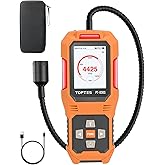 TopTes PT-830S Rechargeable Gas Leak Detector with 36.8 cm Flexible Probe, Range 0-10000 ppm, TFT Color Display & 3 Types Ala