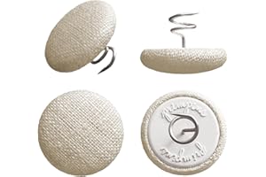 Primpins Short Upholstery Pins - Classic Linen - 20 Colors Available - Fabric Covered Button Twist Pins - Keeps Furniture Covers in Place (Set of 12, Natural)