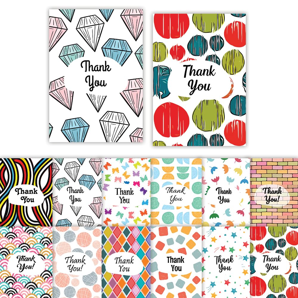 Papa Prints Thank You Cards Kids Pack of 24 Teacher Card Pack (149 x 105 mm) Pack of Thank You Cards Pack Kids with Envelopes