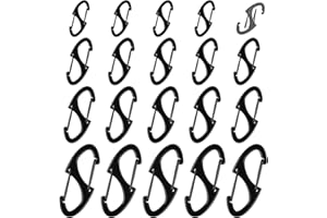 Zipper Clips Anti Theft, 20 Pcs Zipper Pull Locks for Backpacks, Double-Sided Spring S Carabiner Clasps Theft Deterrent for Luggage Suitcase Handbags Keys Purse(Black)