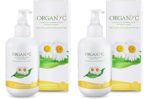 Organyc - Feminine Intimate Wash for Sensitive Skin - Free from Chlorine, Parabens, SLSSLES, and Synthetic Perfumes - 8.5 Fl Oz with Chamomile (2 Pack)