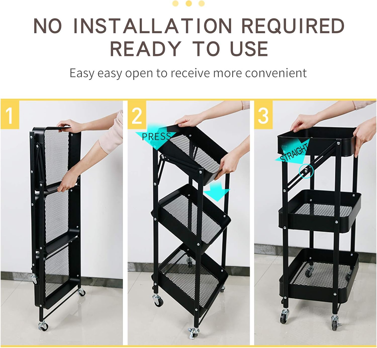 Muebles Carro de Almacenaje con Asa Oficina Cocina HomeMagic Se Puede