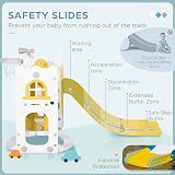 AIYAPLAY 6-in-1 Toddler Swing Slide Set Climber Baby Playground Basketball view 4