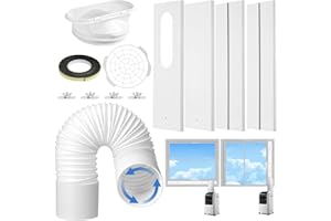 CRZFRI Portable AC Window Vent Kit, Universal Portable Air Conditioner Window Kit with 5.9x78.7 inch Anti-Clockwise Exhaust H