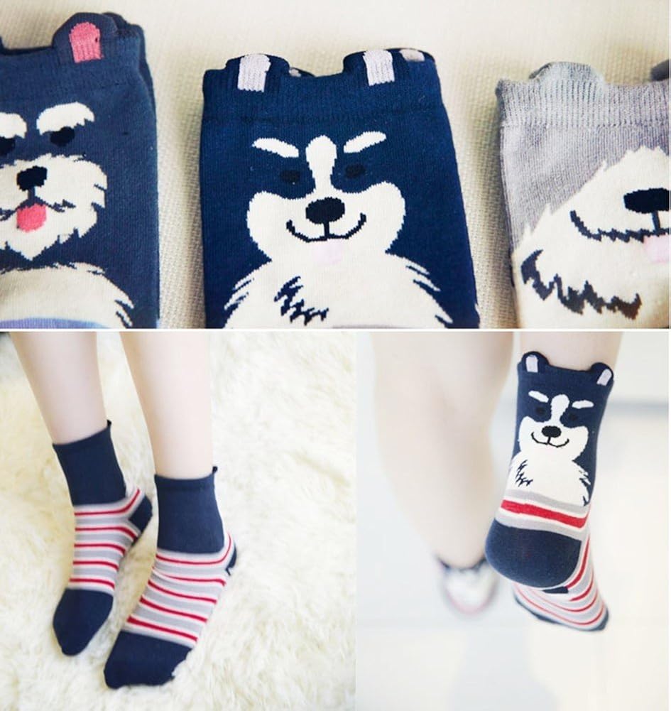 Chalier 5 Pairs Womens Cute Animal Socks Colorful Funny Casual Cotton Crew Socks, Color/Style 1, One Size at  Women’s Clothing store
