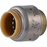 Sharkbite Max 1/2 Inch Push Cap, Push to Connect Brass Plumbing Fitting, PEX Pipe, Copper, CPVC, PE-RT, HDPE, UR514A