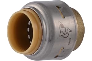 SharkBite Max 1/2 Inch Push Cap, Push to Connect Brass Plumbing Fitting, PEX Pipe, Copper, CPVC, PE-RT, HDPE, UR514A