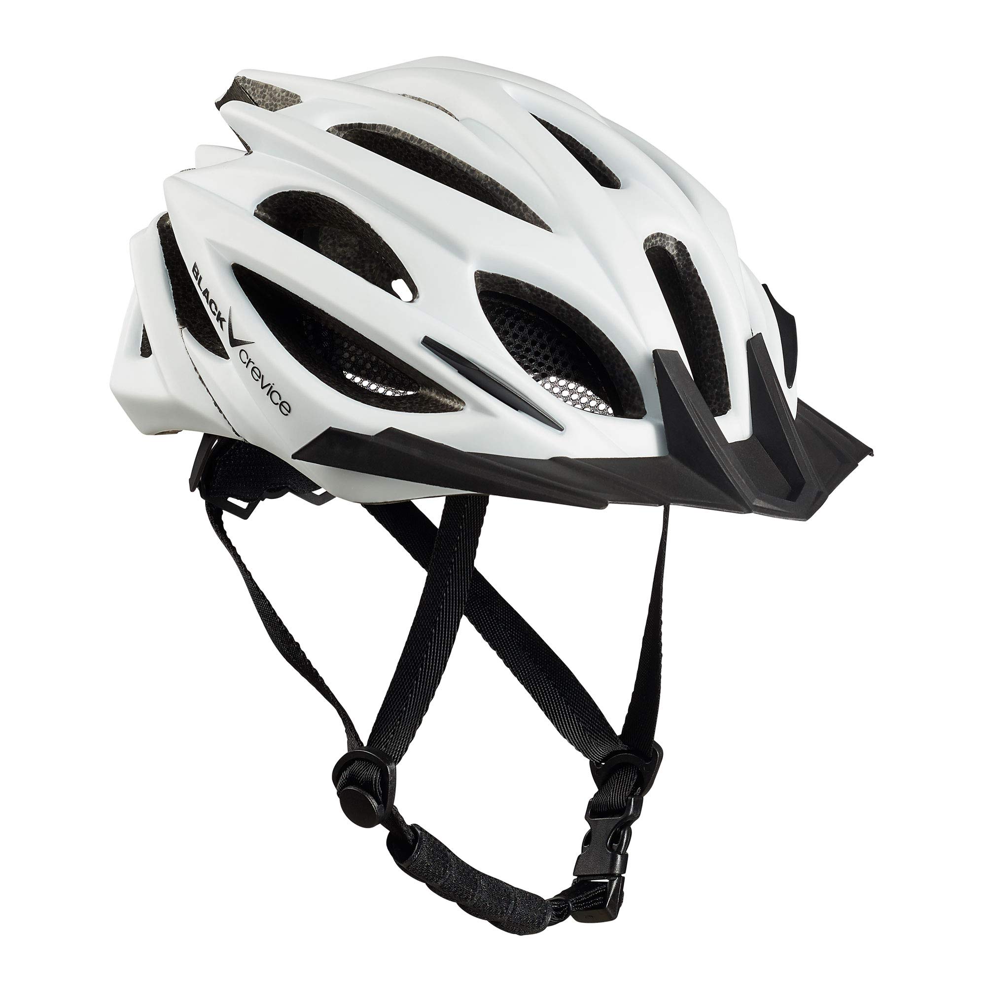 Black Crevice Adult Bicycle Helmet, White, S/M (54-58 cm)