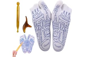 Acupressure Foot Massage Socks, Reflexology Socks Set with Massage Tool, Acupressure Reflexology for Stress & Aches Relief, F