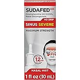 Sudafed OM Sinus Severe No Drip Nasal Spray, 1 fl. oz | Maximum Strength Decongestant for Fast Congestion and Pressure Relief Due to Colds or Allergies, Oxymetazoline HCl .05%