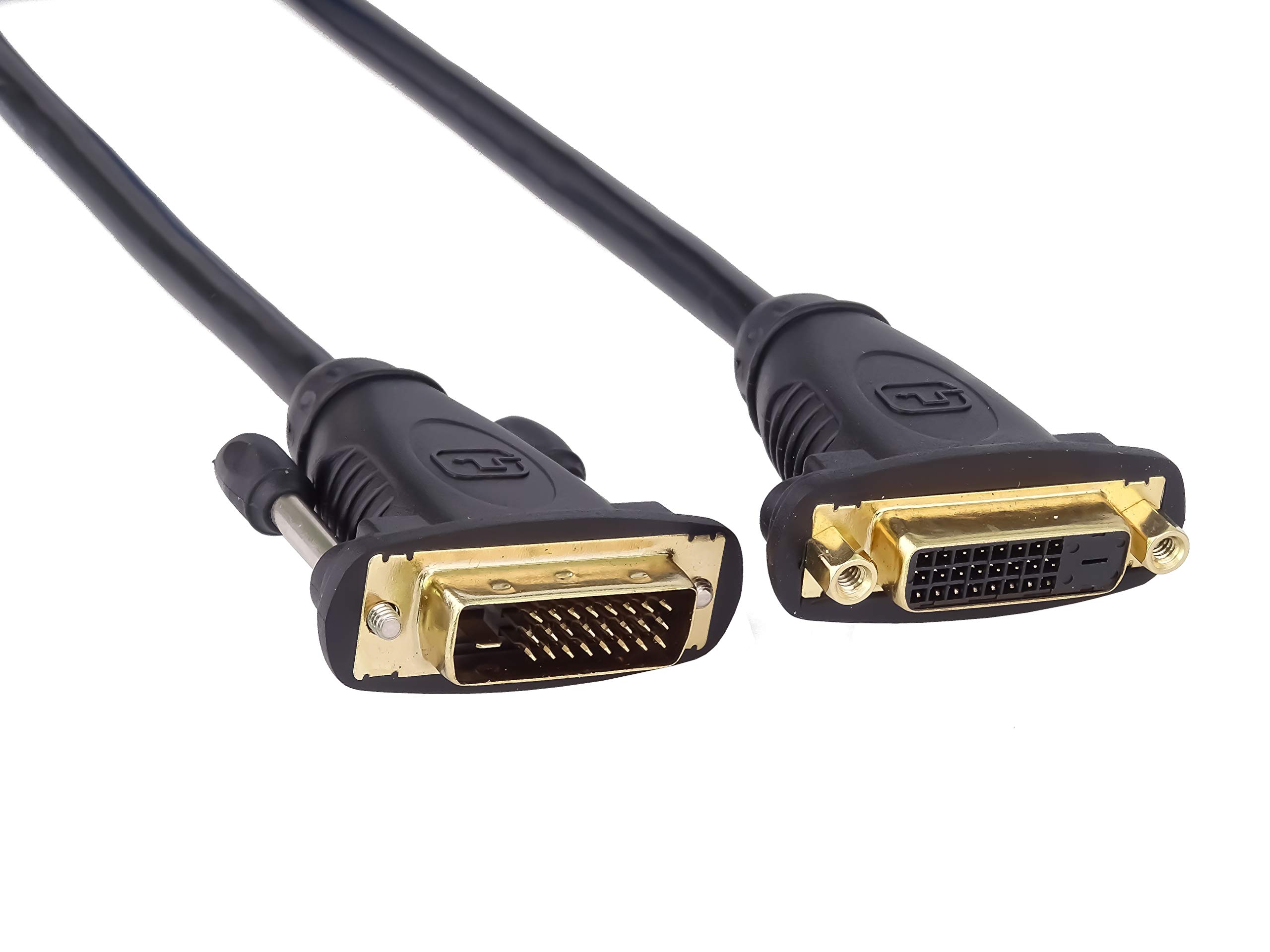 PremiumCord DVI Extension Cable - 3m, Dual-Link, DVI-D (24+1) Female to Male, Digital, Full HD 1080p 60Hz, Colour Black, kpdvimf3, 3 m
