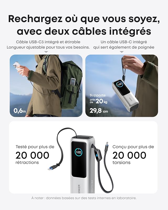 Batterie Externe 25000mAh 165W pour Ordinateurs Portables