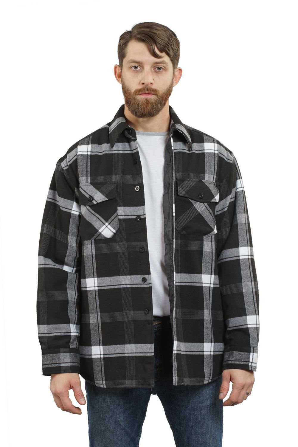 YAGO Men's Quilted Lining Button Up 