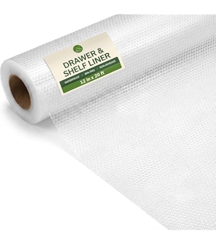 Non-Slip Cabinet & Shelf Liner - Clear EVA, Washable, Oil-Proof, 17.5" X 10 Ft, No Adhesive