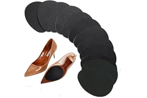 12Pcs Non-Slip Shoe Pads Grips for Bottom of Heels Rubber Self Adhesive Shoe Sole Stickers Anti Slip Shoe Protectors Noise Re