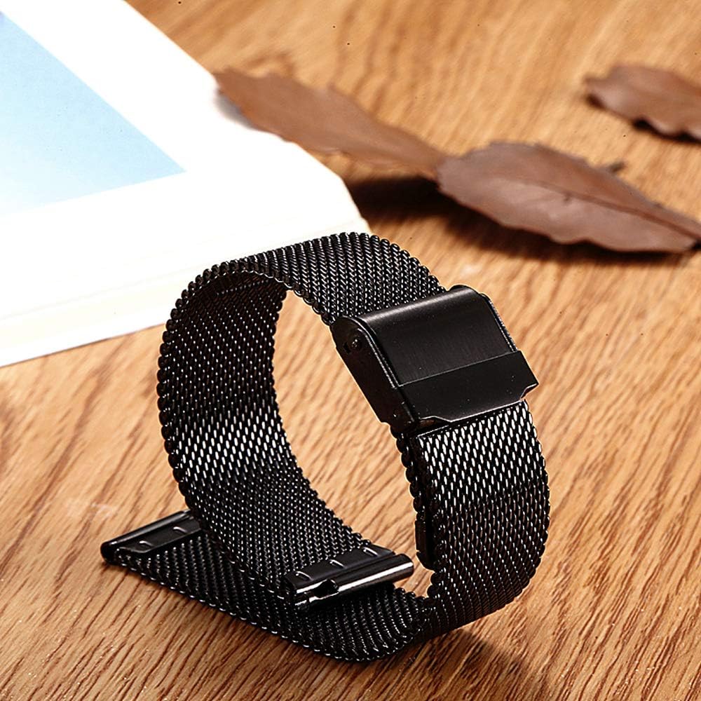 MUENShop 22mm Watch Strap Quick Release Stainless Steel Black Loop Compatible for Samsung Galaxy watch 3 45mm HUAWEI GT 2/3/4 46mm Watch Band - Image 3