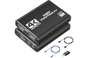 DCYFOL 4K HDMI Capture Card for Streaming, Full HD 1080P 60FPS USB Cam Link Game Audio Video Capture Card Nintendo Switch/PS5/3ds/Xbox/PS4 (Black)