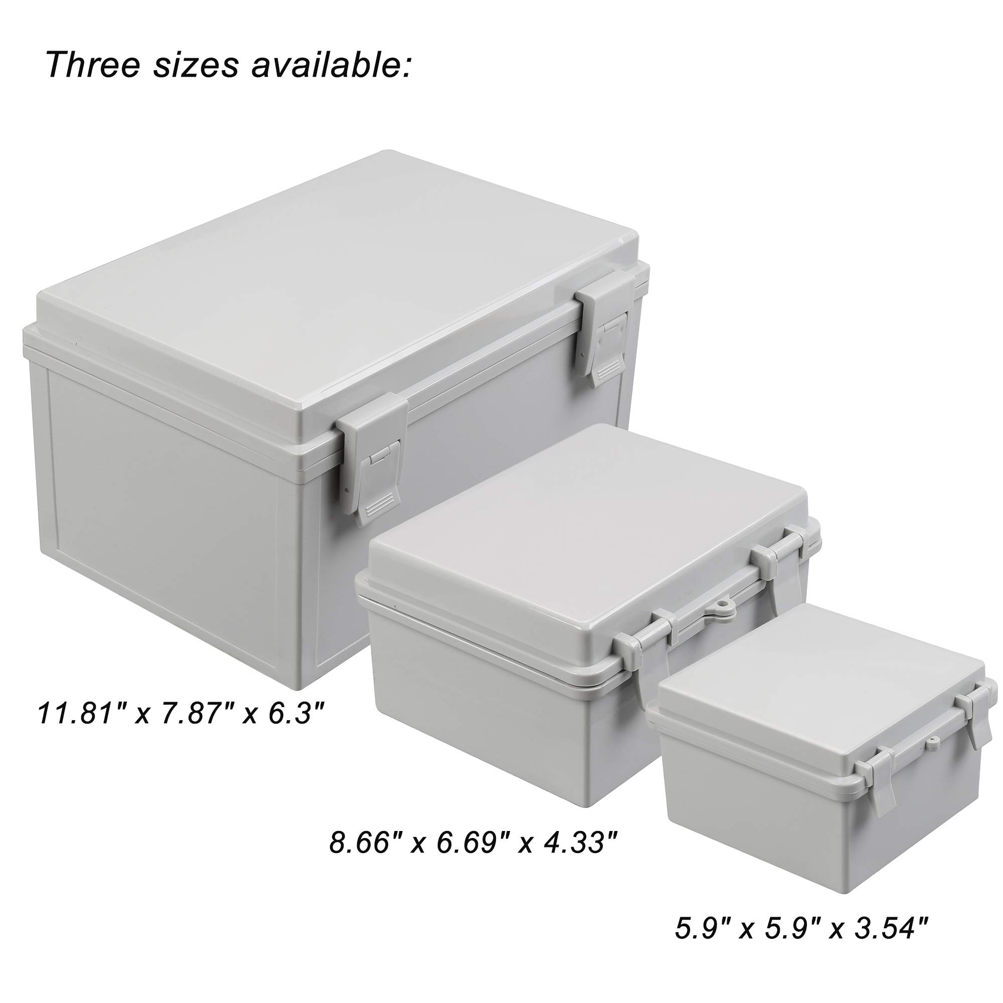 CrocSee ABS Plastic Dustproof Waterproof IP65 Junction Box Universal Durable Electrical Project Enclosure with Lock (8.6