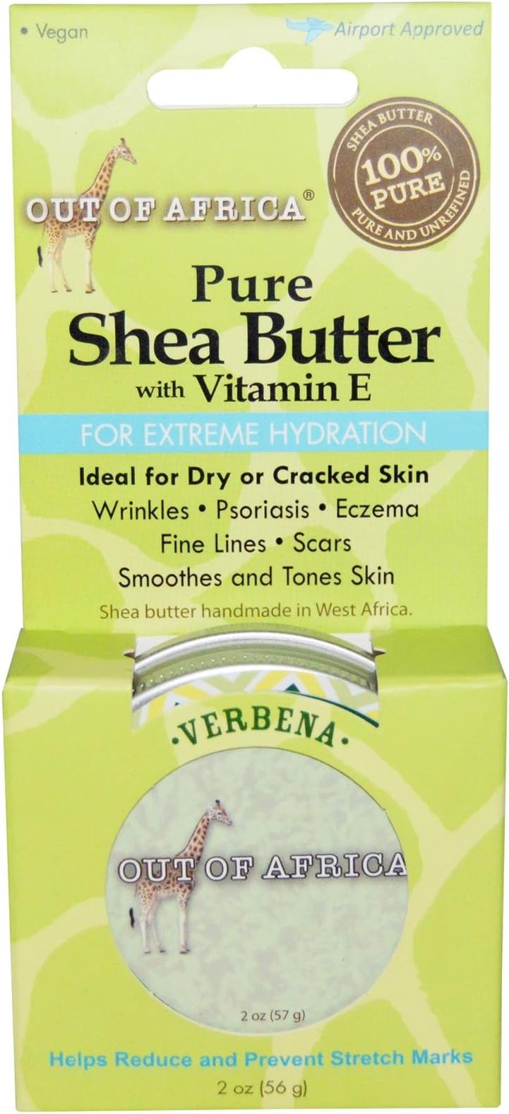 Pure Shea Butter Verbena Out Of Africa 2 oz Tin