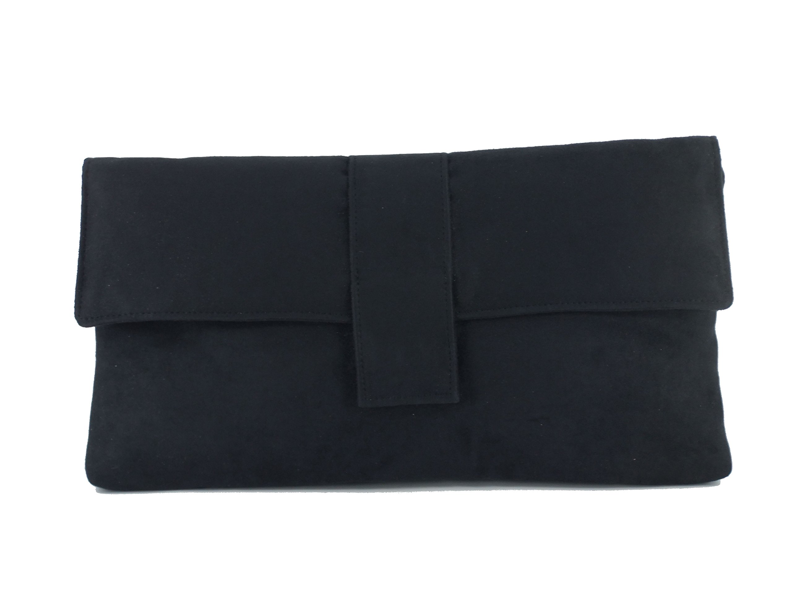 LONI Fab Large Faux Suede Clutch Shoulder Bag