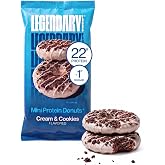 Legendary Foods Cookies and Cream Protein Donuts, Protein Bar Alternative | Healthy Protein Snacks for Adults, Kids, Diabetic Friendly Keto Snack, Gluten Free Breakfast Bars