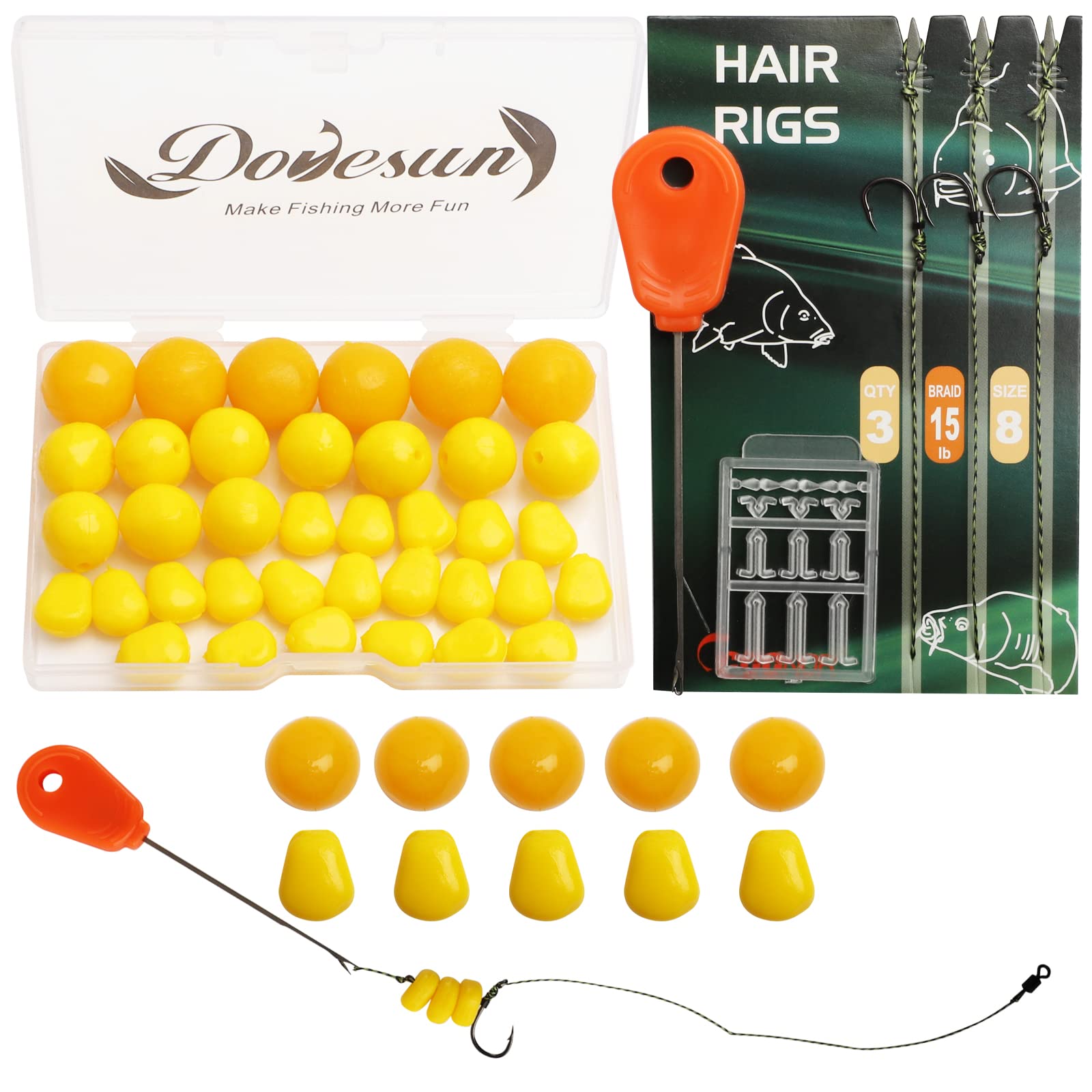 Dovesun Carp Fishing Hair Rigs Carp Rig Kit Fishing Bait Rigs Carp Fishing Bait Fishing Accessories 41pcs/151pcs #8